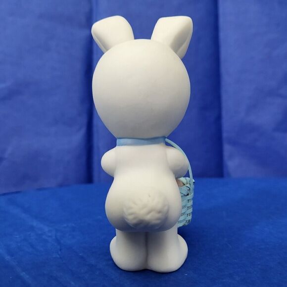 Enesco Holly Babes Easter Baby in Bunny Suit Blue Woven Basket Figurine 1983 - Picture 10 of 12